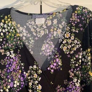 CASS Multi-colored Floral Women's Blouse EUC